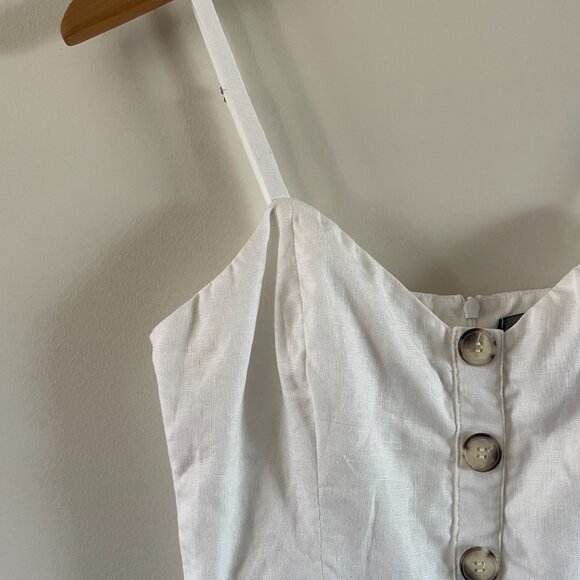 Reformation Thelma white linen Midi Summer Sun Dress 4 - Picture 3 of 10